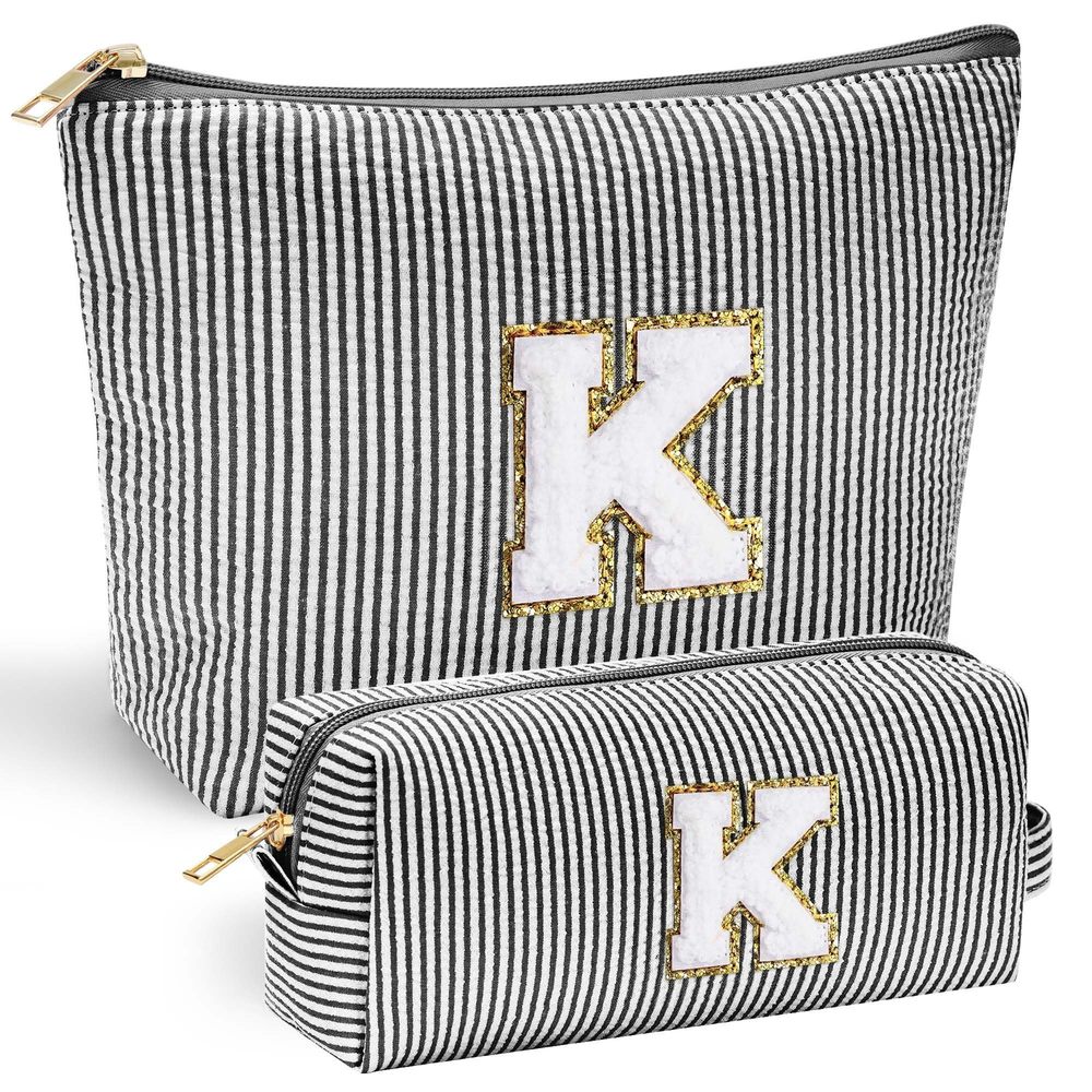 Gifts For Teen Girls - Personalized Initial Cosmetic Makeup Pouch | Travel Bag😃